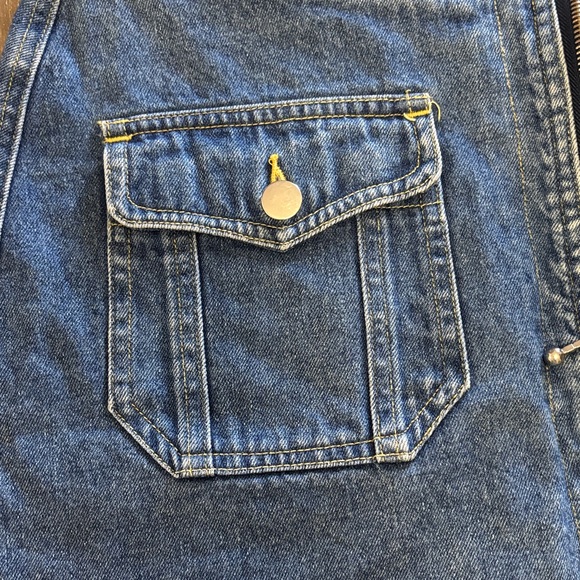 Vintage Cotton Ginny Denim Zip Front Mini Skirt Y2K Street Style - Picture 5 of 10